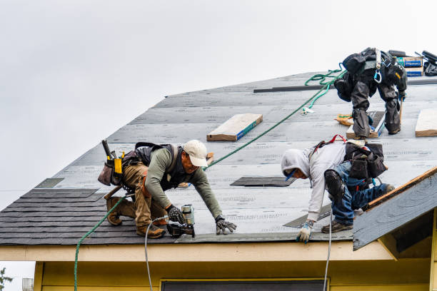 Professional Roof Replacement technician working in Marble Falls, TX